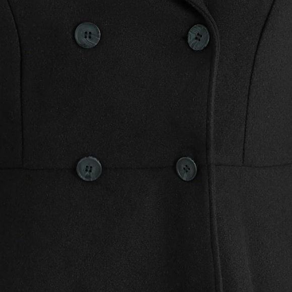 Plus Solid Double Breasted Overcoat Warm Outwear Jacket Pea Trench Coat - Picture 6 of 15